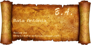 Bata Antónia névjegykártya